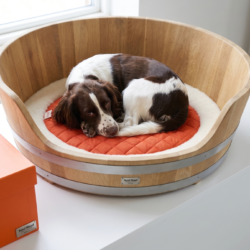 Alternative view of The Cooperage Luxury French Oak & Iroko Wood Barrel Pet Bed