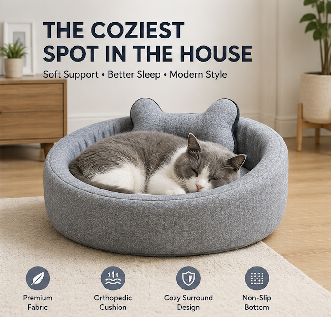 Orthopedic Pet Sofa Bed with Bone Pillow