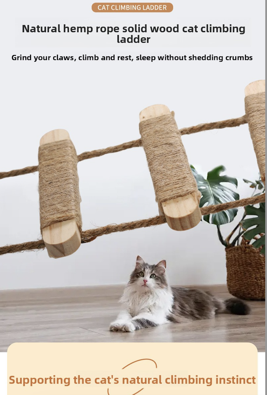 DIY Solid Wood Rope Ladder for Cats - Image 9