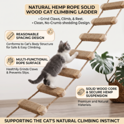 Alternative view of DIY Solid Wood Rope Ladder for Cats